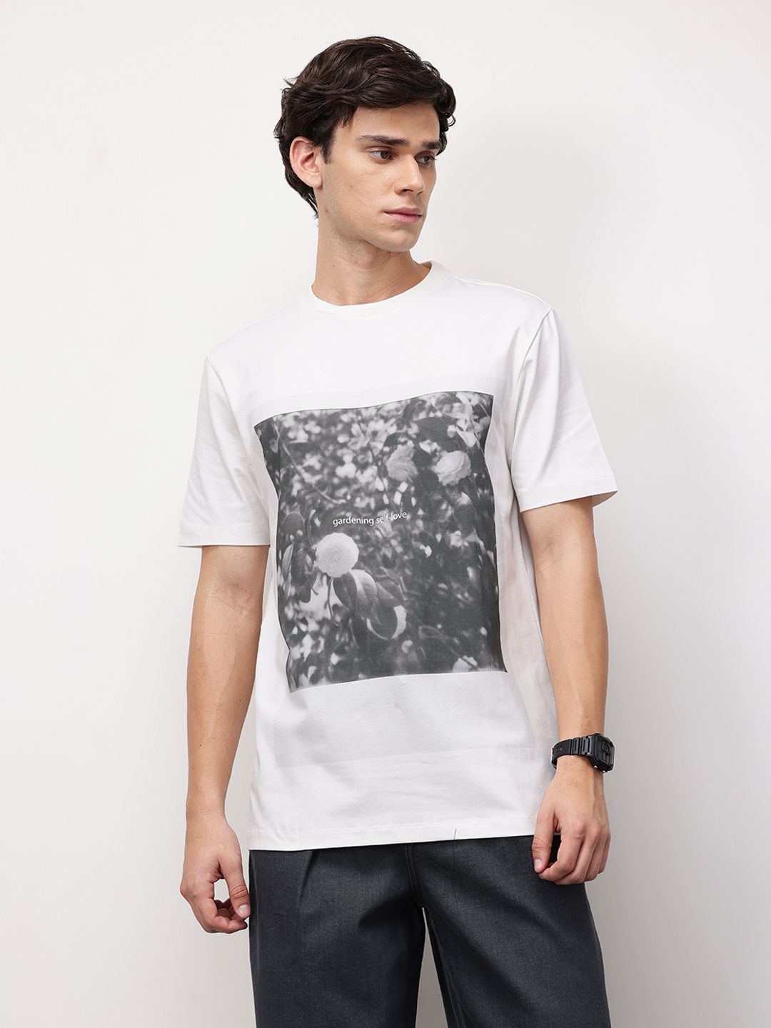 ether Men Grower Floral Printed Comfort Fit T-shirt