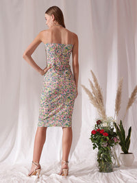 STREET 9 Off Shoulder Floral Printed Sheath Dress
