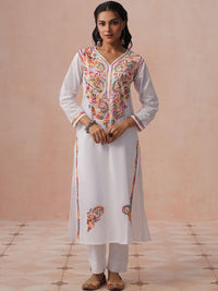 House of Chikankari Women Ethnic Motifs Embroidered Thread Work Kurta