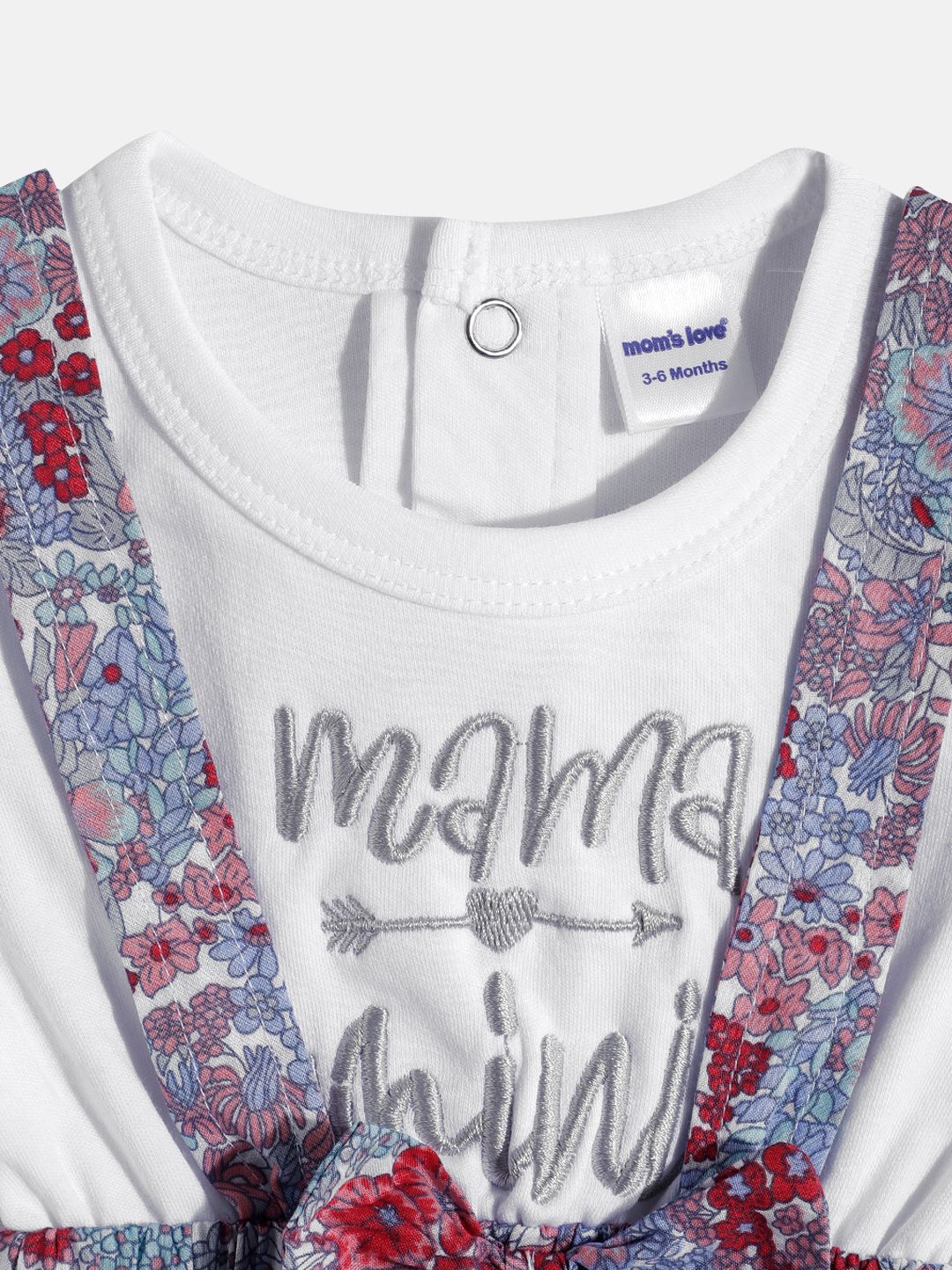 Moms Love Infant Girls Floral Print Bow Detail Pleated Fit & Flare Dress