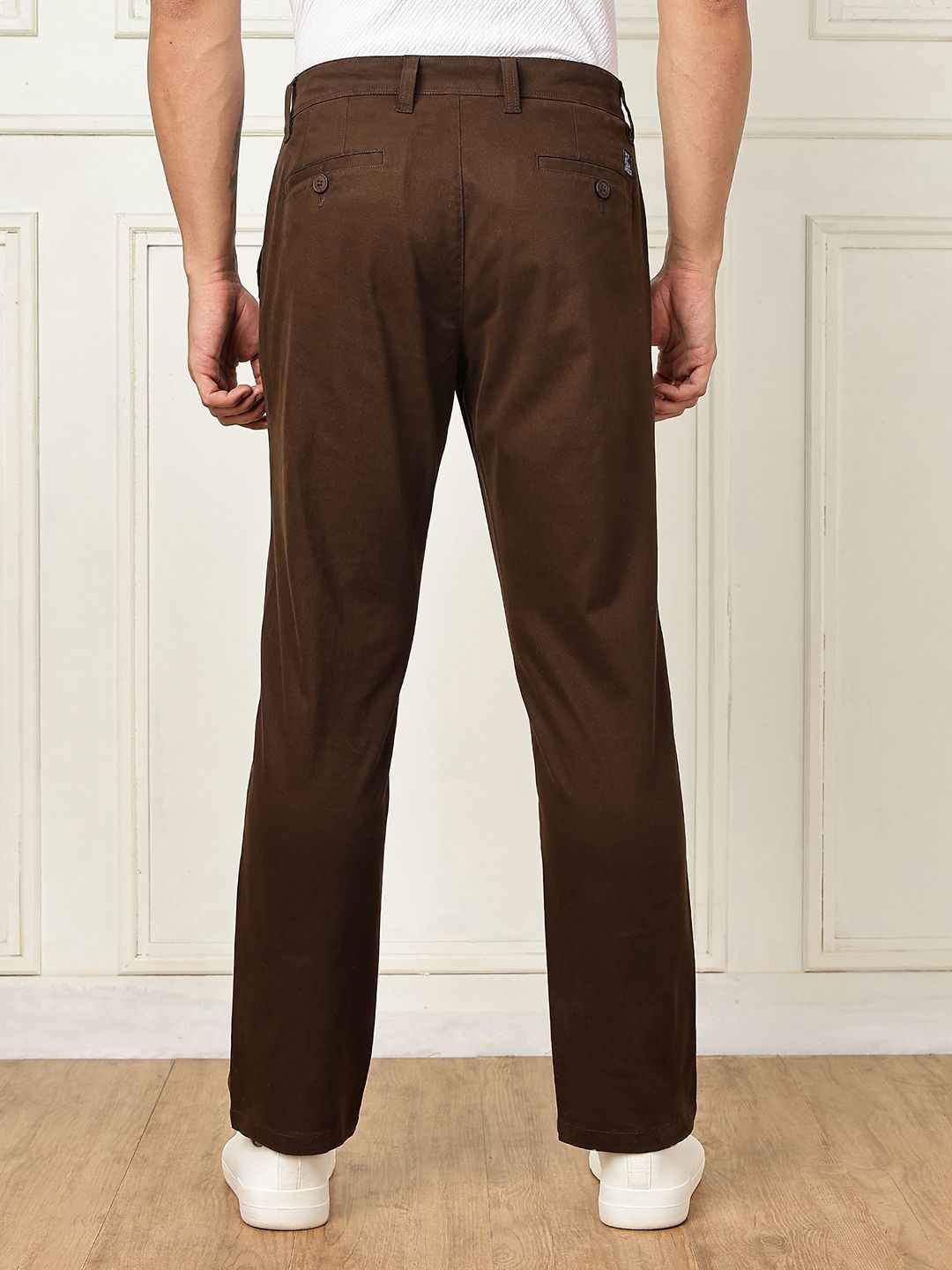 Thomas Scott Men Smart Straight Fit Mid-Rise Chinos seluar