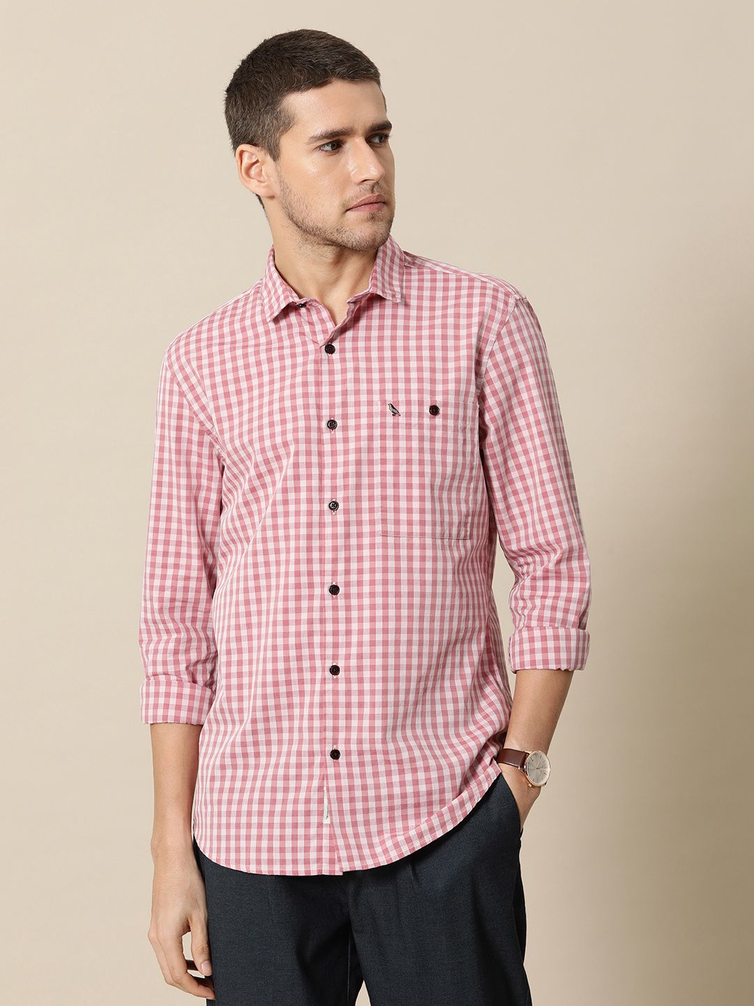 Mr Bowerbird Pure Cotton Tailored Fit Gingham Checked Casual Shirt