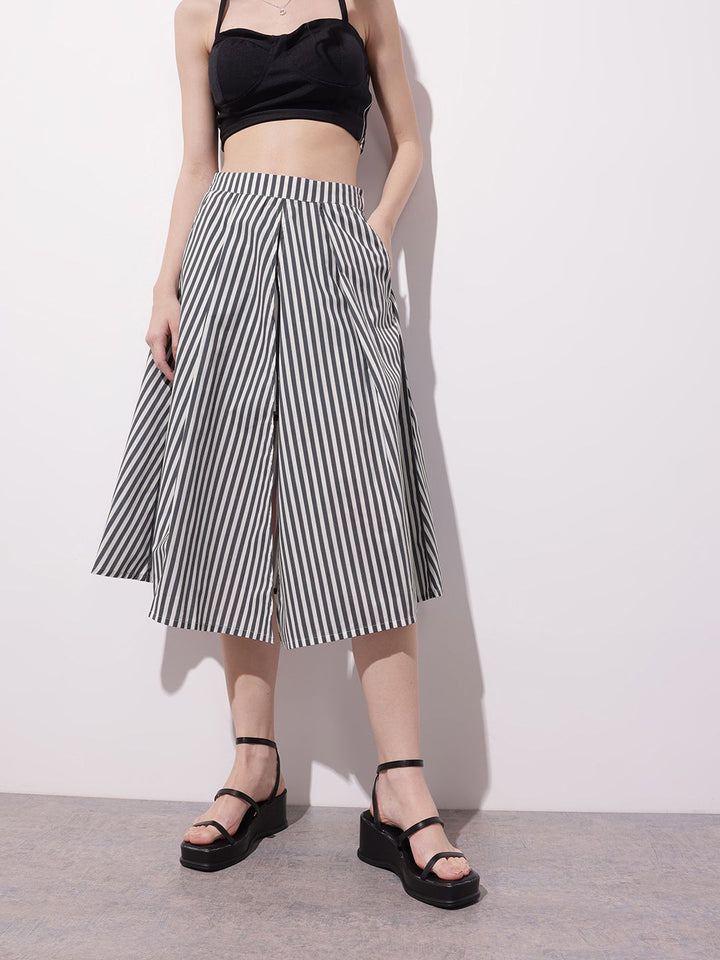 DressBerry The Y2K Stripe Remix Angular Accents Midi Skirt