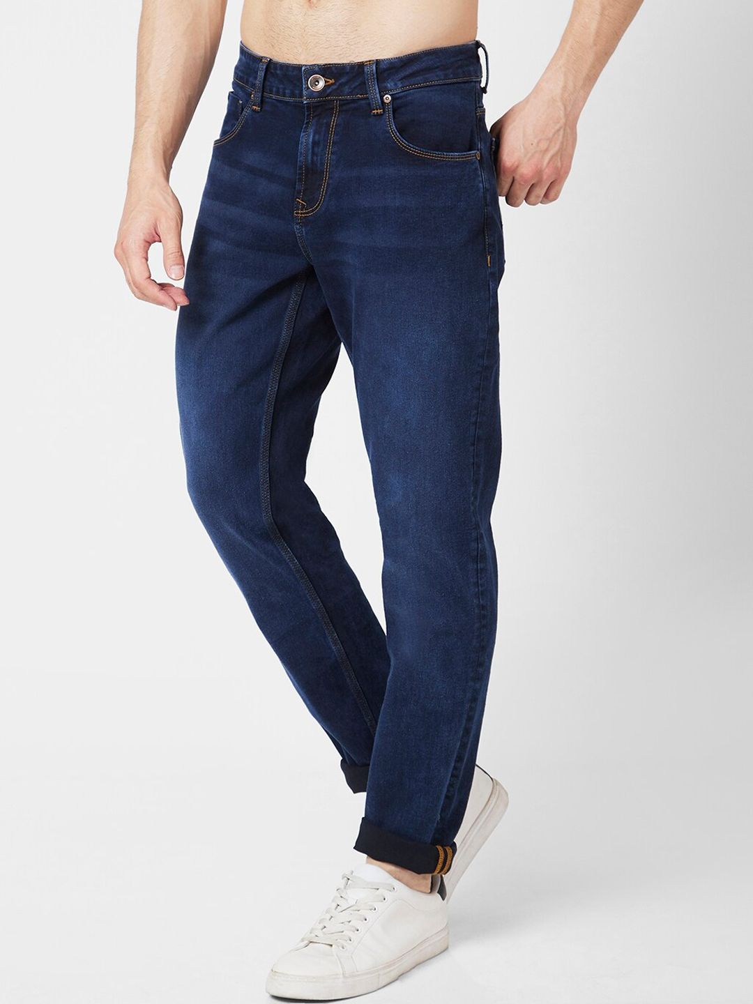 SPYKAR Men Slim Fit Narrow Light Fade Low-Rise Stretchable Jeans