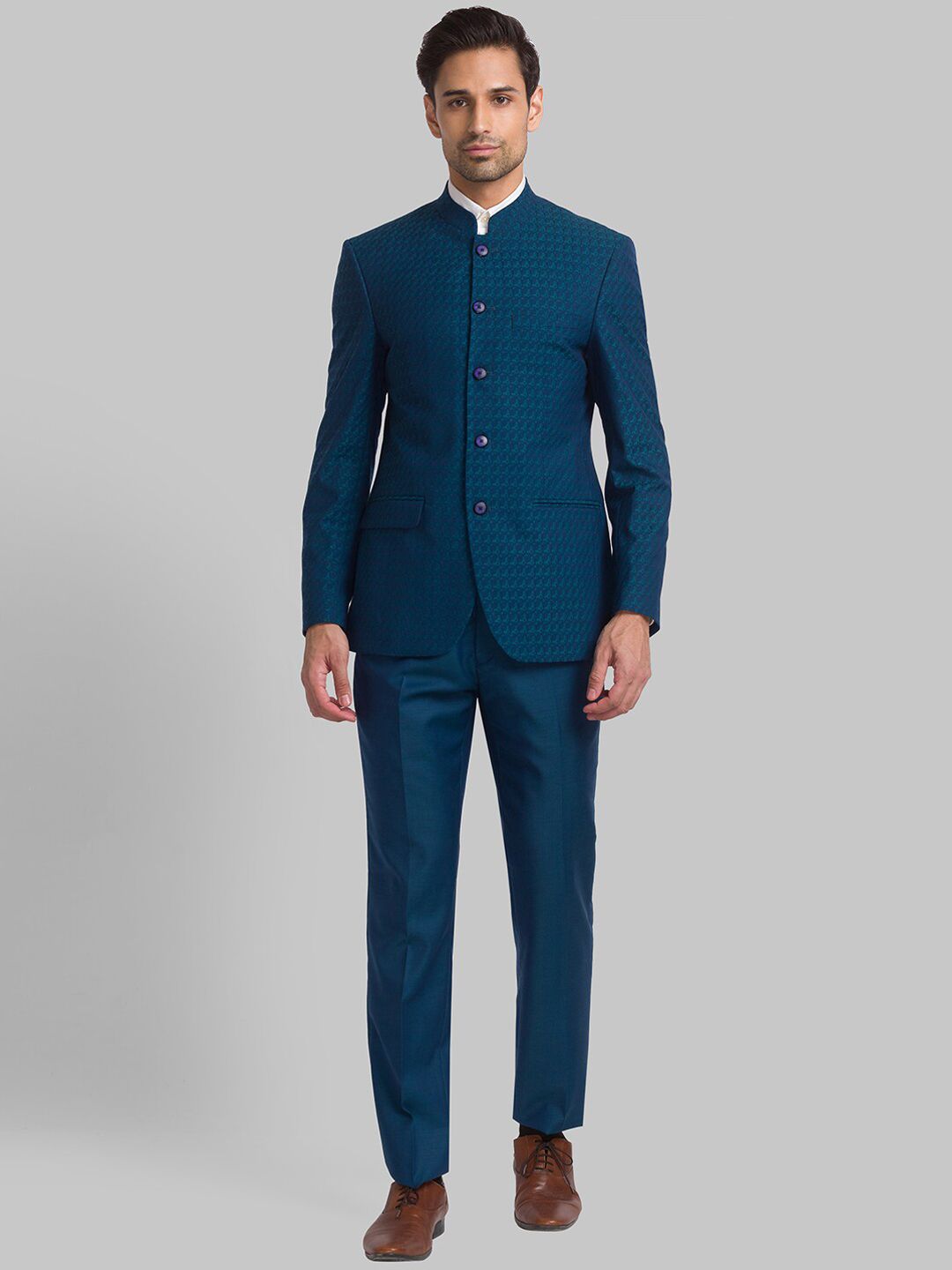 Raymond Men yang Direka Bandhgala Blazer Single-Breasted Single Woven