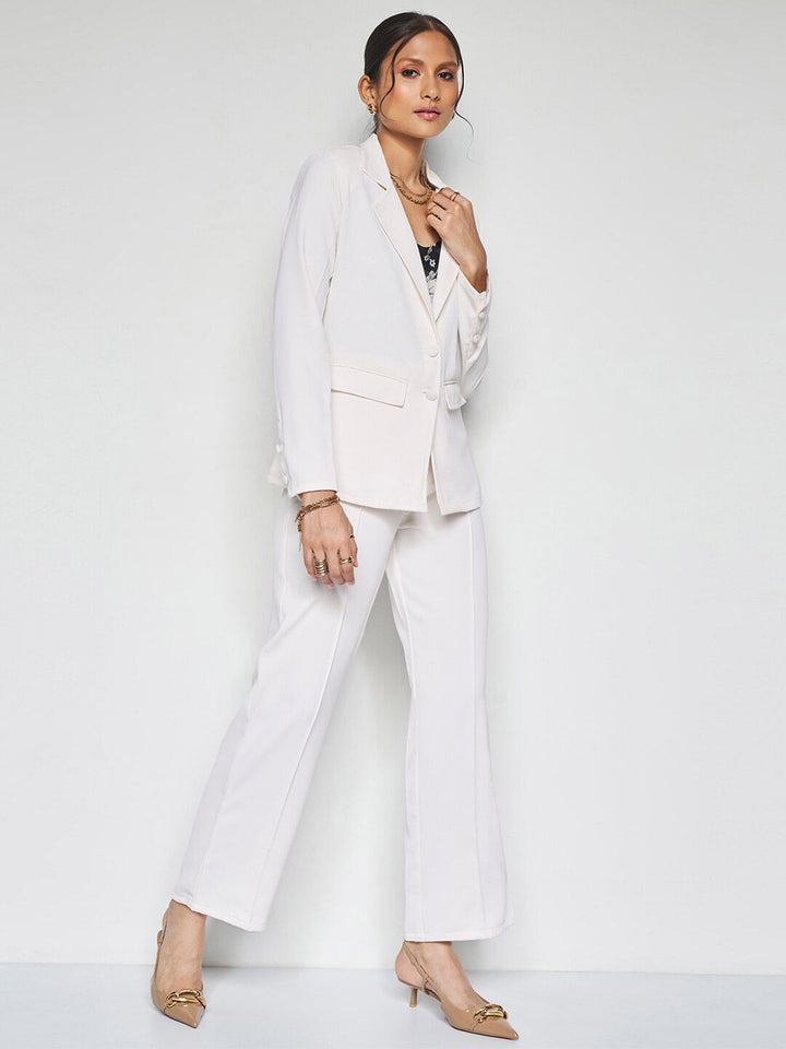 AND Shirt Collar Long Sleeves Top With Trouser