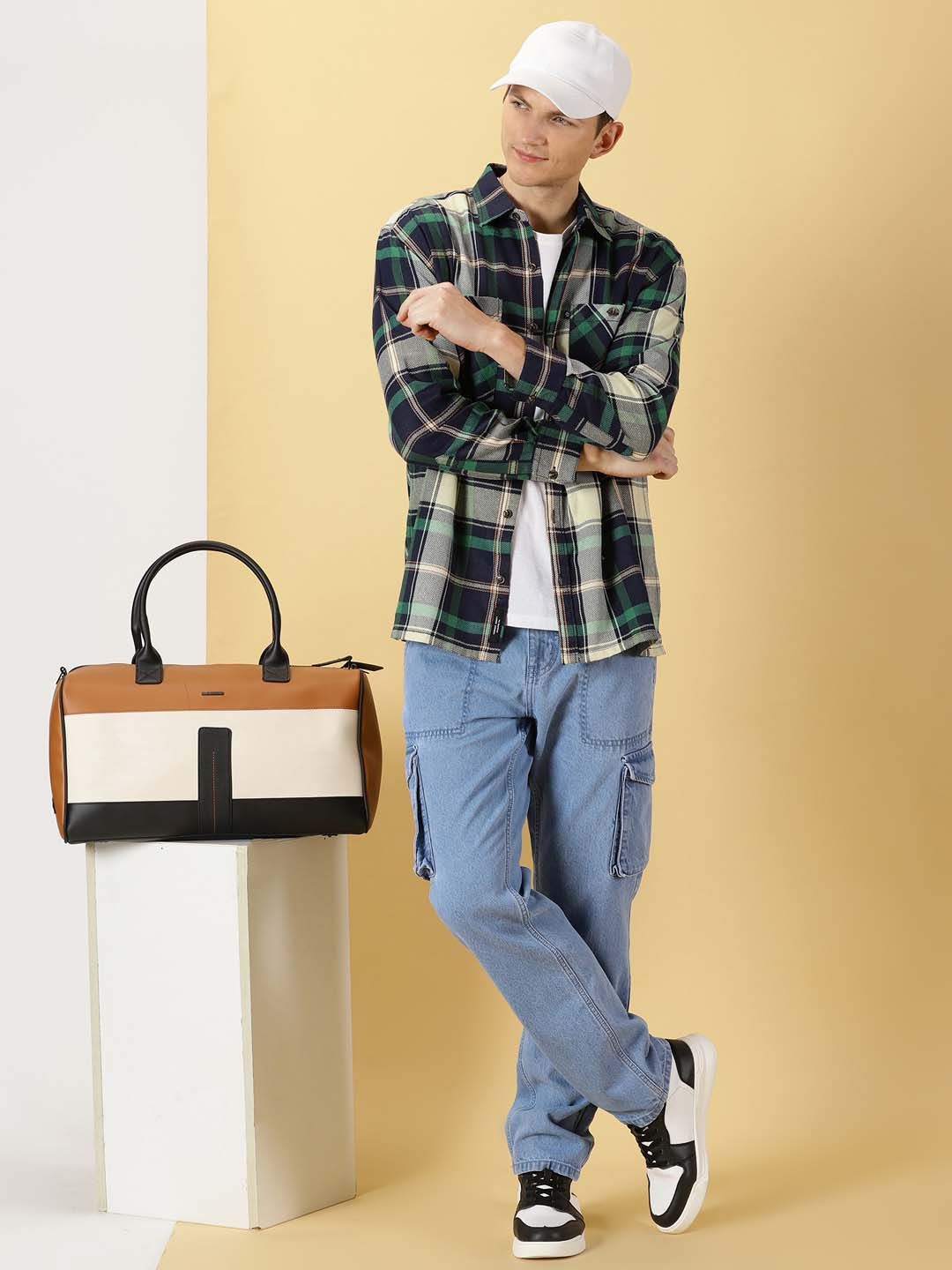 Thomas Scott Classic Buffalo Checked Twill Cotton Shirt