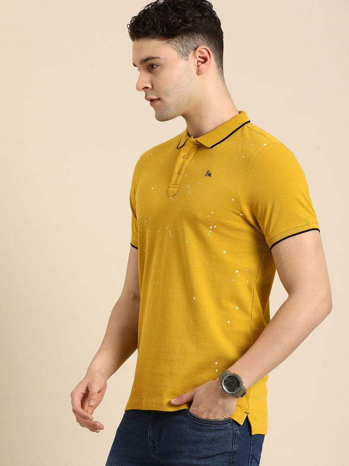Being Human Printed Polo Collar Pure Cotton T-shirt