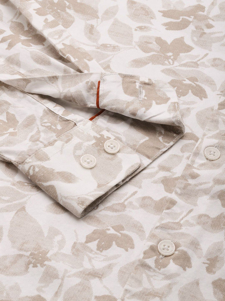 Park Avenue Pure Cotton Slim Fit Floral Printed Casual Shirt