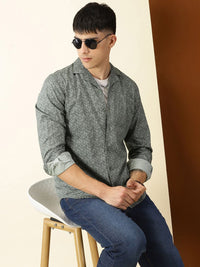 Thomas Scott Classic Floral Printed Cuban Collar Cotton Casual Shirt