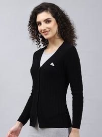 Monte Carlo V-Neck Cable Knit Woollen Cardigan