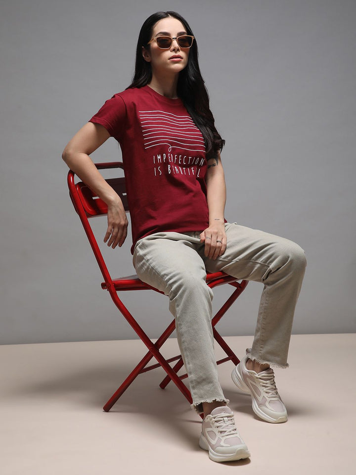 DILLINGER Women Regular Fit Short Sleeve Embroidery Tshirt