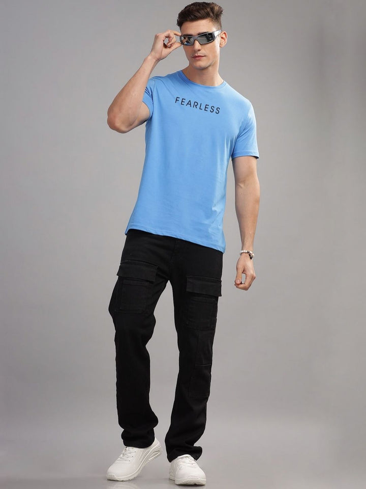 ADRO Men Typography Raw Edge T-shirt