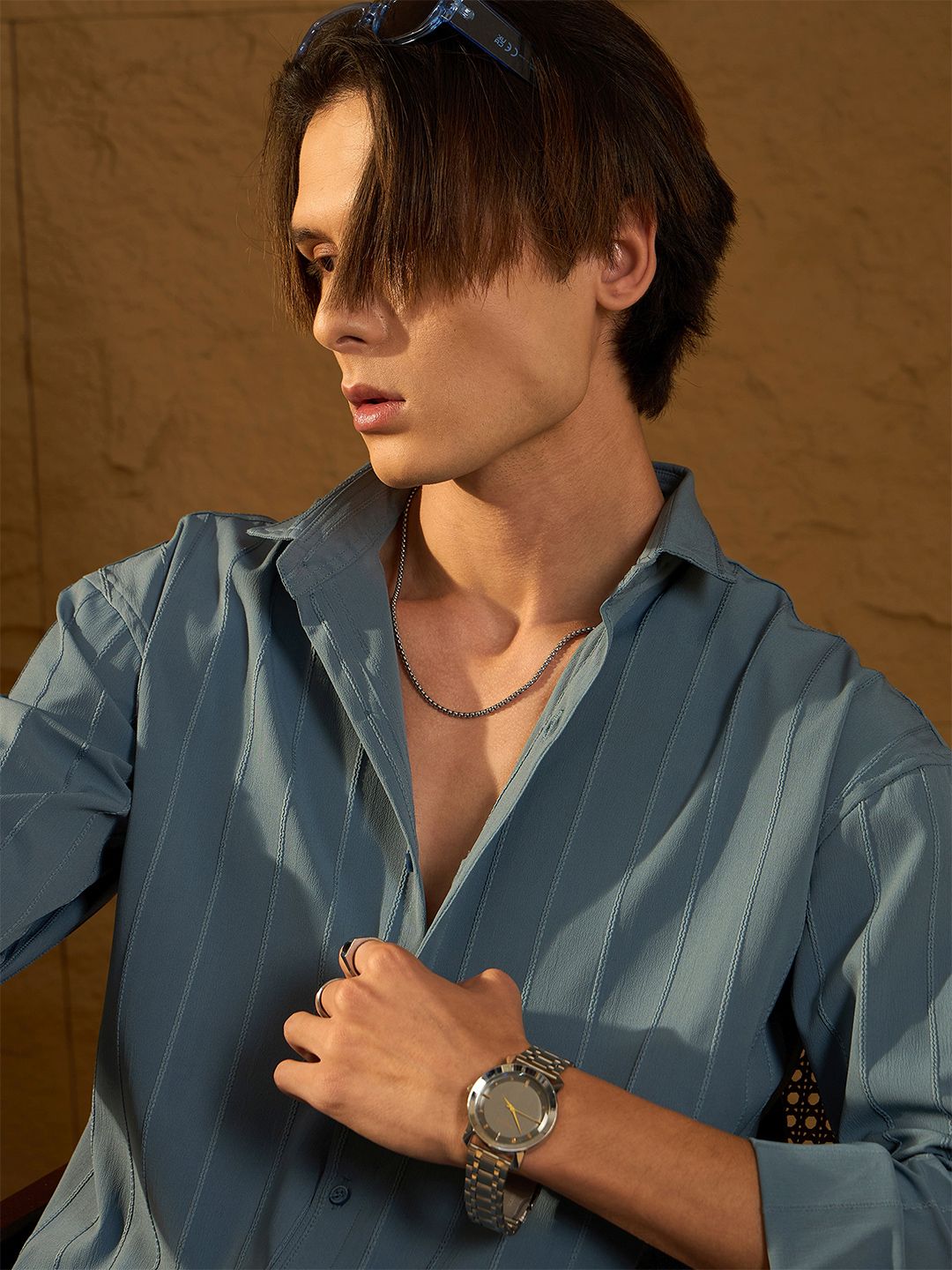 DENNISON Drop Shoulder Oversized Pintuck Shirt