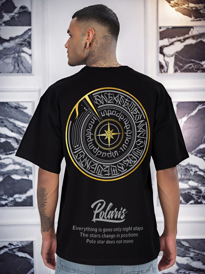 ADRO Graphic Printed Drop-Shoulder Sleeves Cotton Oversized T-shirt