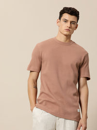 Mr Bowerbird Men Pure Cotton Liberal Fit Self Design T-shirt