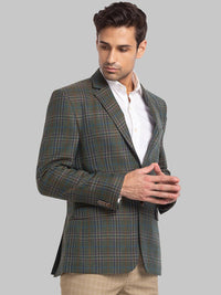Park Avenue Men Checked Single-Breasted Blazer