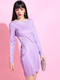 Tokyo Talkies Lavender Bodycon Twisted Back Cutout Mini Dress