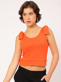 DressBerry Citrus Bold Tie-Up Straps Fitted Top