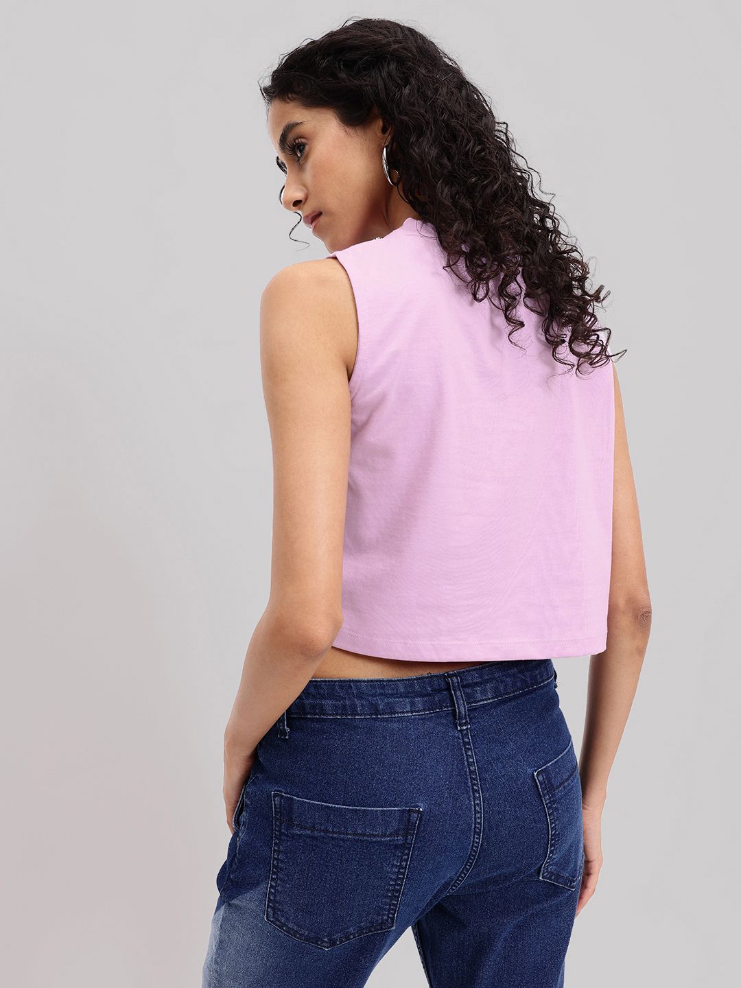 DressBerry Tranquility and Inner Peace Sleeveless Crop T-shirt