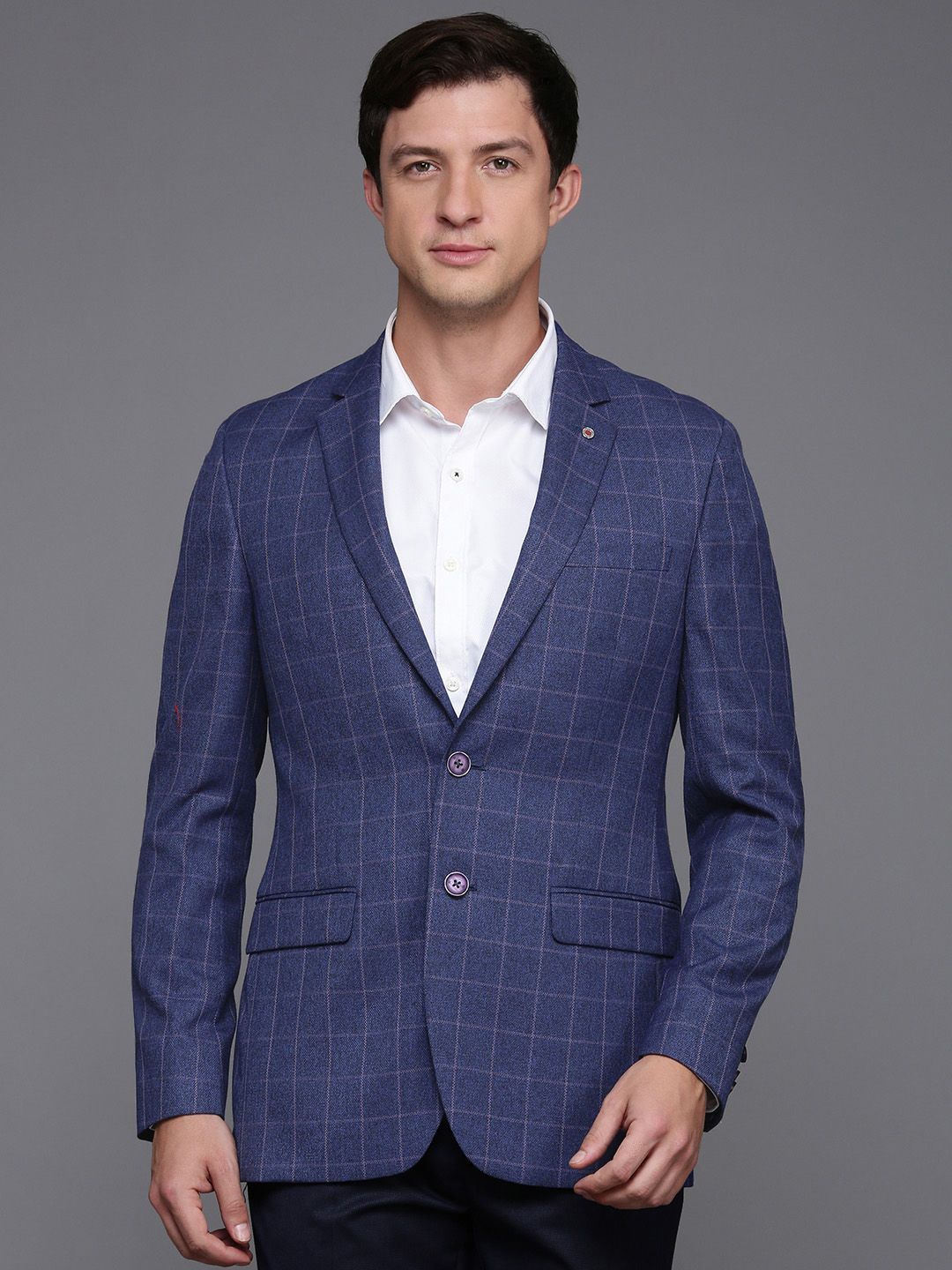 Raymond Checked Single Breasted Formal Blazer