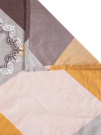 KLOTTHE Yellow Geometric Polycotton 300 TC King Halus Cadar dengan 2 Sarung Bantal-98 x 87 inci