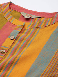 Anouk Women Striped Cotton Kurta