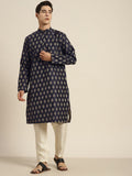 SOJANYA Ethnic Motifs Silk Cotton Indigo Kurta