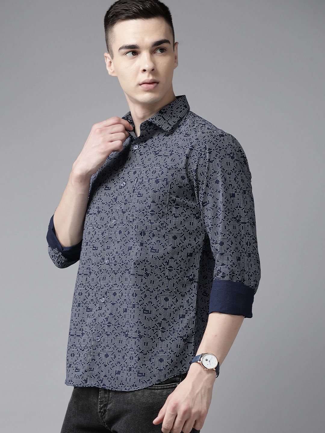 Park Avenue Men Slim Fit Pure Cotton Printed Casual Shirt