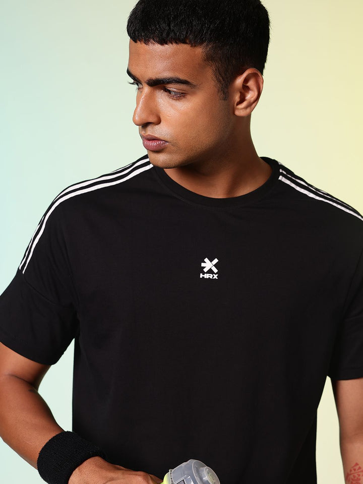 HRX by Hrithik Roshan Drop-Shoulder Sleeves Relaxed Fit Training T-shirt