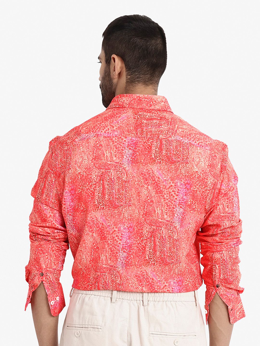 RARE RABBIT Men Audie Slim Fit Floral Opaque Printed Cotton Shirt