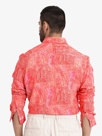 RARE RABBIT Men Audie Slim Fit Floral Opaque Printed Cotton Shirt