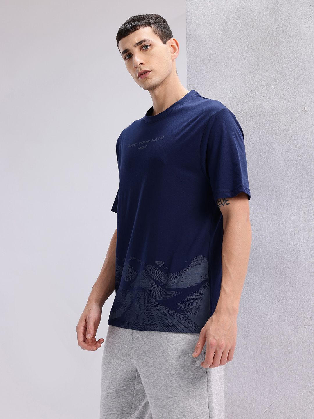 HRX by Hrithik Roshan Men Printed Yoga T-shirt