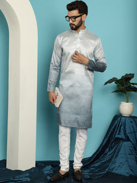 SOJANYA Geometric Woven Design Straight Kurta with Churidar