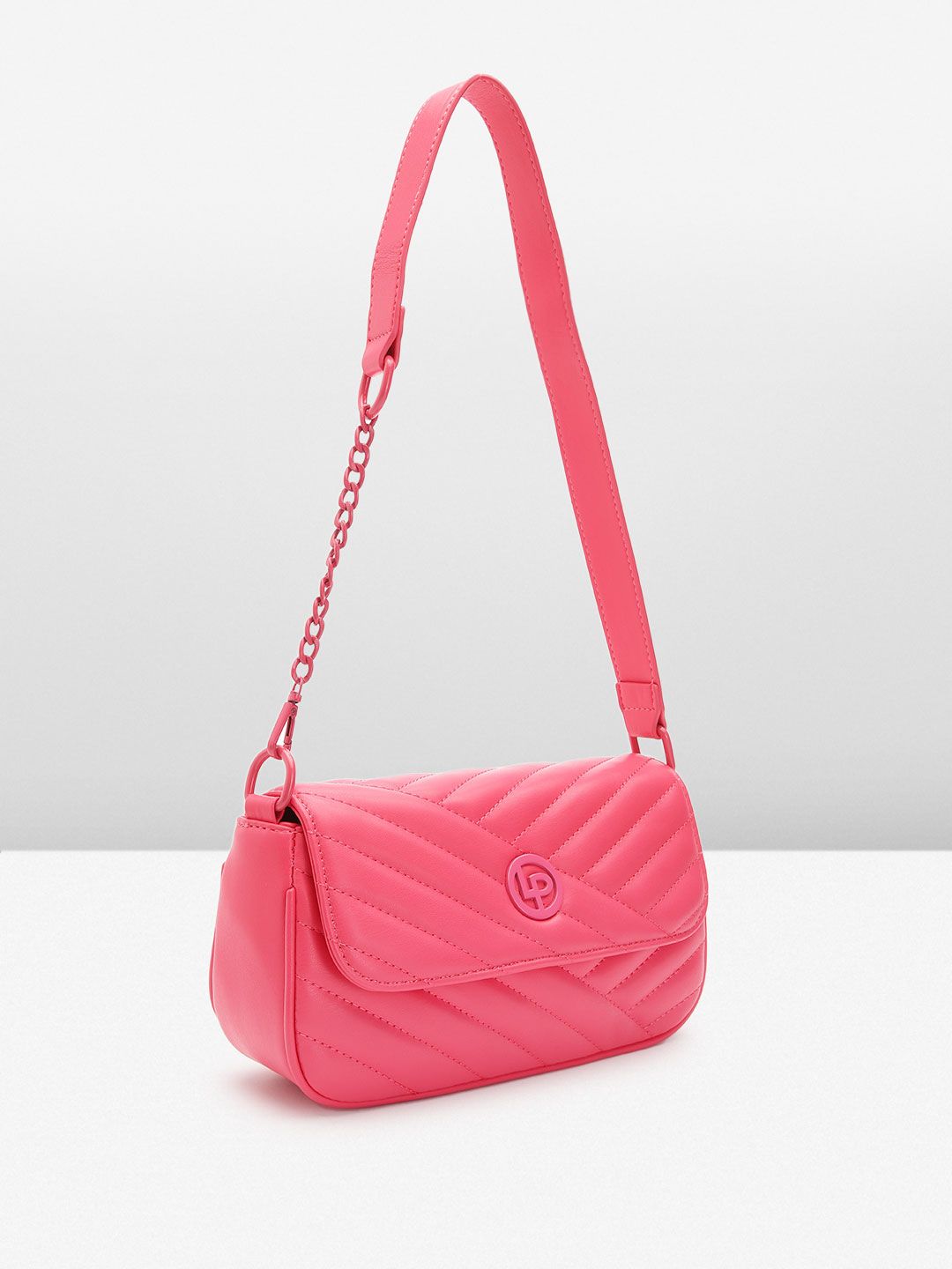 Lino Perros Structured Shoulder Bag with Quilted Detail