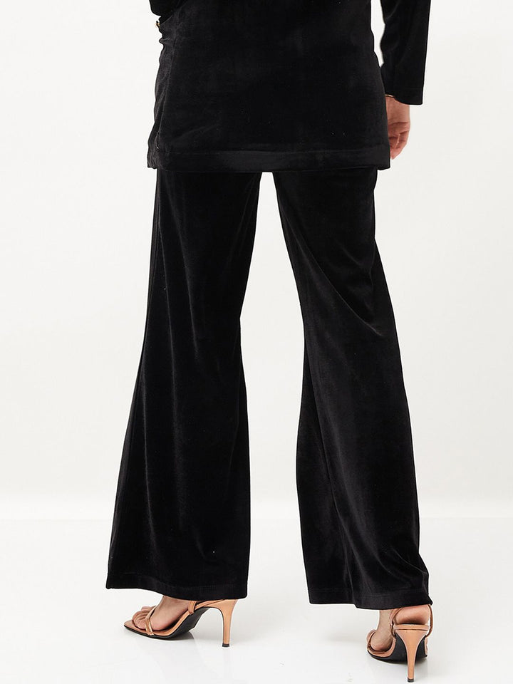 SASSAFRAS Women Black Mid-Rise Bootcut Trousers