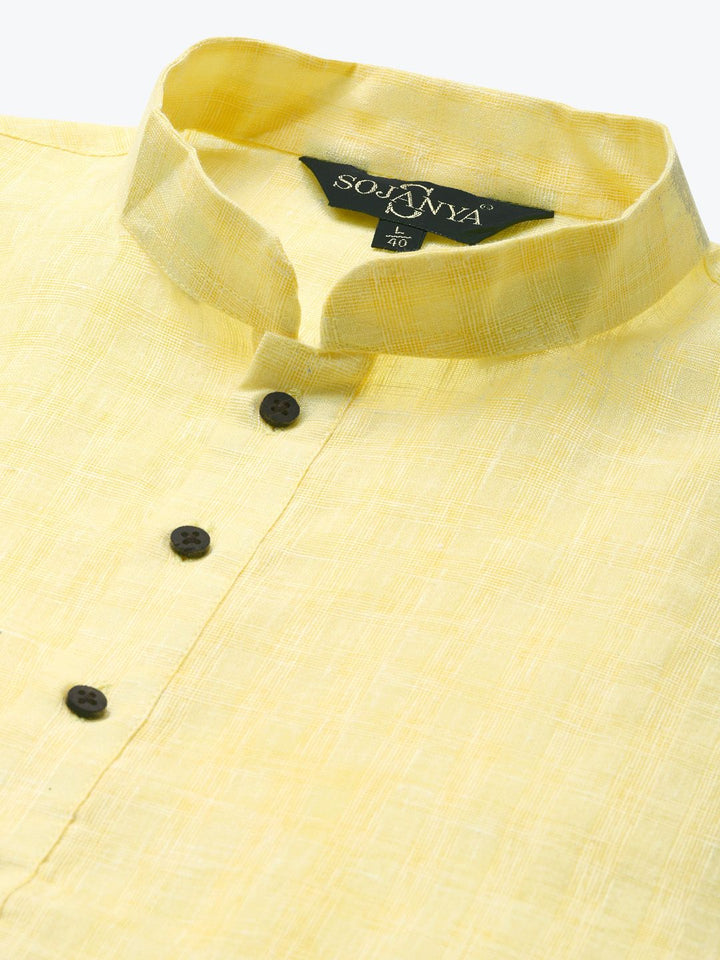 SOJANYA Kurta Linen Kapas Pejal Lelaki