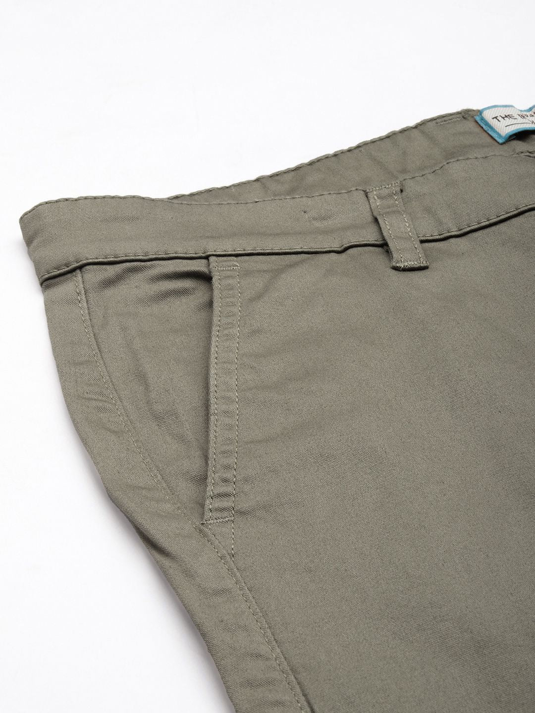 The Indian Garage Co Men Solid Slim Fit Chinos Trousers