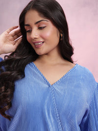 DressBerry Plus Size Solid Accordion Pleats Co-Ords