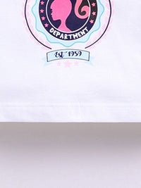 Happy Faces Girls Barbie Print Pure Cotton T-shirt