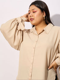 SASSAFRAS Curve Plus Size Oversized Casual Shirt