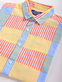 The Indian Garage Co Pure Cotton Slim Fit Multi Striped Casual Shirt