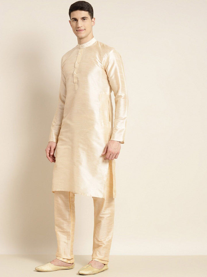 SOJANYA Mandarin collar Straight Regular Kurta With Churidar & Nehru jacket