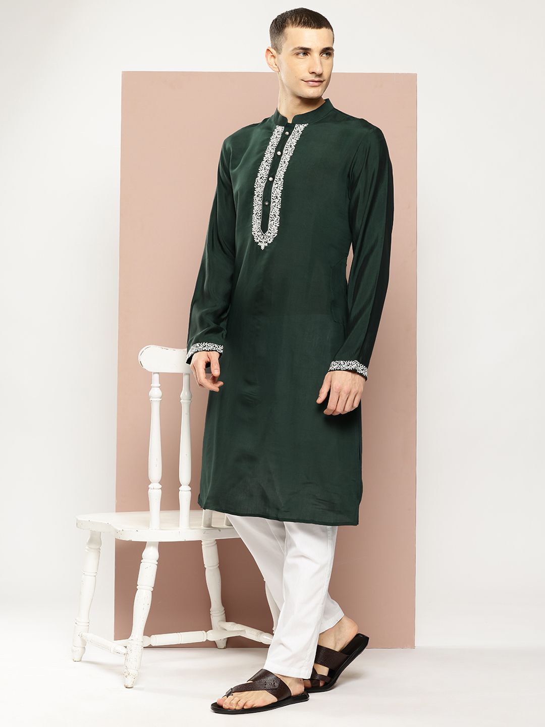See Designs Embroidered Yoke Design Kurta with Pyjamas