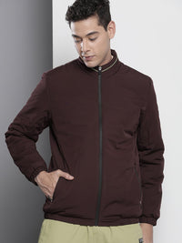 The Indian Garage Co Men Solid Zip-Front Bomber Jacket
