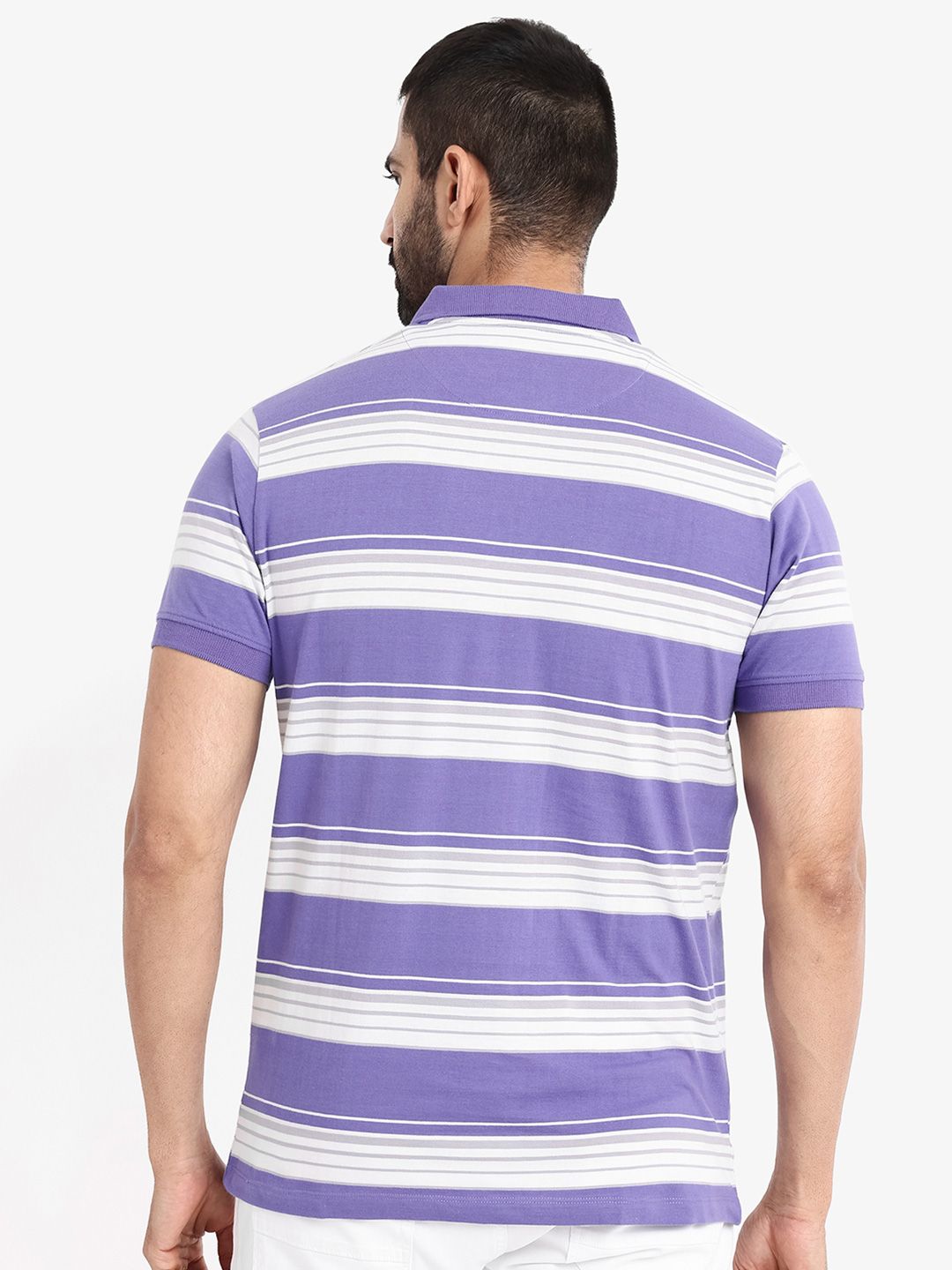 RARE RABBIT Men Rings-4 Slim Fit Solid Polo Collar Pure Cotton T-Shirt