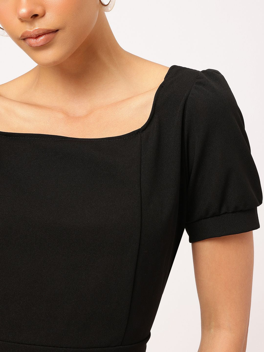DressBerry Puff Sleeve Fit & Flare Dress