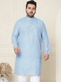 SOJANYA PLUS Size Ethnic Motifs Printed Band Collar Straight Kurta