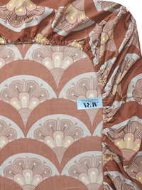 Set Cadar King Bercetak Aura Brown 300 TC Woolen 2.50 m x2.25 m