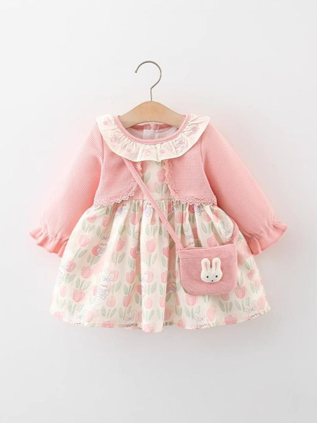 YK Floral Print Fit & Flare Dress